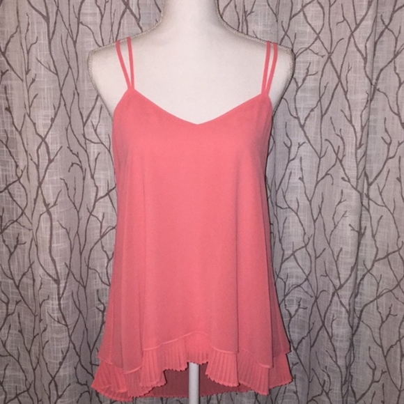 White House Black Market salmon camisole chiffon - Picture 1 of 6